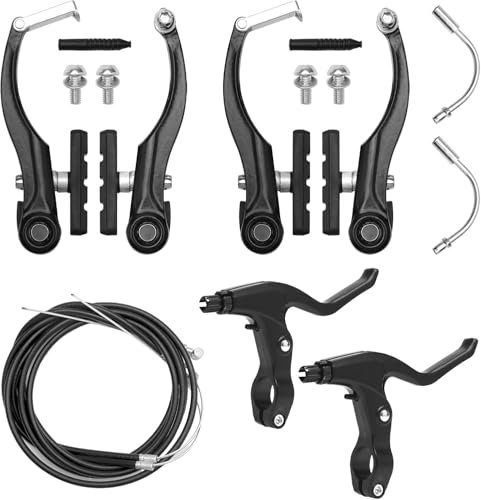 Fahrrad Bremsen Set, Fahrradbremsen Set Aluminium V Brake Set, Bremsen Fahrrad Vorne Hinten für Shimano, Mountainbike V-Bremse Fahrrad Ersatz Set für Die Meisten Fahrräder Rennräder MTB BMX