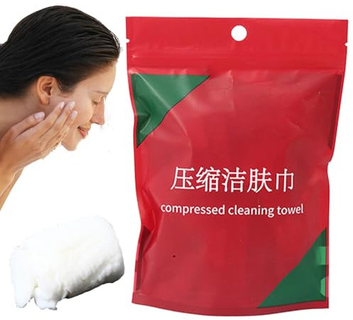Xistuoz Komprimierte Handtücher, 20 x komprimierte Gesichts-Waschlappen, Tabletten für Reisen, hautfreundliches Gewebe, saugfähig, einzeln verpackt, für Outdoor, Camping, Hotel,