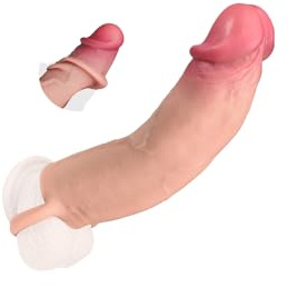 Sex Spielzeug für Die Männer Paare Jerkable Skin Penishülle - Penisverlängerung Penis Sleeve Penismanschette Penis Vibrator Realistische, Sexspielzeug für Paare Extrem Sex Penisvergrößerung Extension