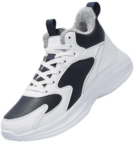 Generiska löparskor för män, vandringsskor för män, vinterskor män fodrade, utomhusskor halkfria sneakers enfärgade sportskor gym skor vinter sneakers för utomhus, camping