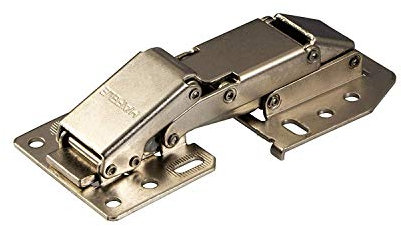 Gedotec Caravanscharnier Hochklappscharnier CH 300 Klappen-Scharnier mit SOFT-CLOSE Dämpfung | Möbelscharnier für aufliegenden Anschlag | Stahl vernickelt | 1 Stück verstellbar - ohne DÄMPFUNG