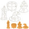 4er Set Hexerei Ausstechformen (Formen: Kerze, Kochkessel, Hexen Hut, Spukhaus), 4 Teil