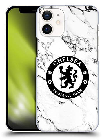 Head Case Designs Officially Licensed Chelsea Football Club White Marble Crest Hard Back Case Compatible With Apple iPhone 12 Mini
