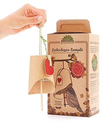 Die Stadtgärtner Futterglocken-Bausatz I DIY für DREI Meisenknödel I Futterglocken für Vögel selbst Machen I Basteln für die ganze Familie I Liebevoll verpackt in Handarbeit in Deutschland