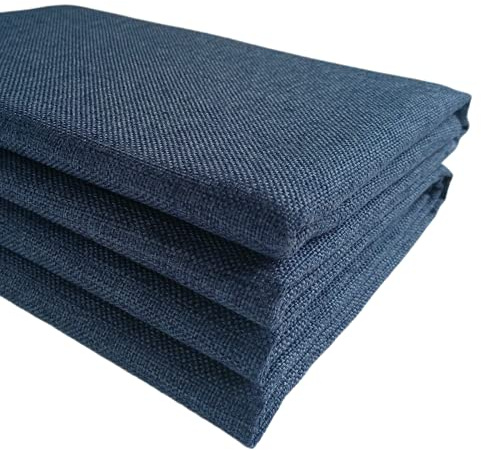 TinaKim Couch Upholstery Fabric Repair, Faux Linen Material, for Sofa Chair Seat (Navy Blue 17, 10 Yard)