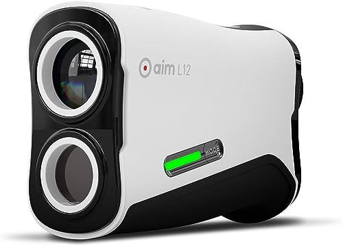 GOLFBUDDY Aim L12 Laser Rangefinder with Slope Compensation, Ergonomic, Light Weight, Easy Pin Finder Mode, Vibration Alert, 6X Magnification, Hard Case