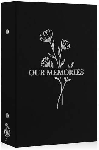 Lanpn Photo Album 6x4 Slip in, OUR MEMORIES Linen 300 Pockets Photo Albums Holds Landscape Only 10x15cm Picture Black