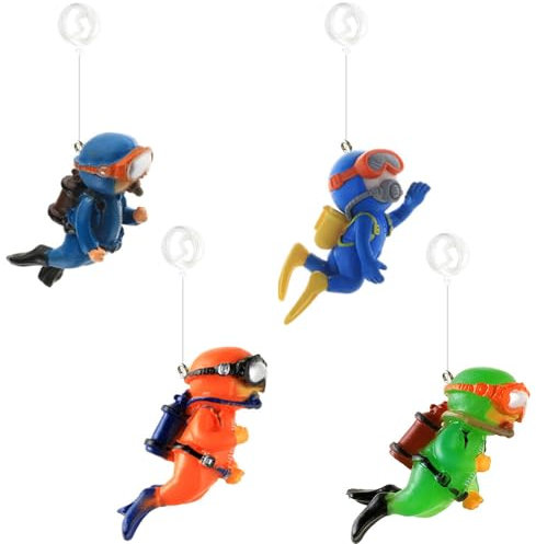 GYWHOOFT 4 Decorazioni Galleggianti per Acquario, Subacquee per Serbatoio di Pesce, Carine e Piccole, Accessori Interessanti (3