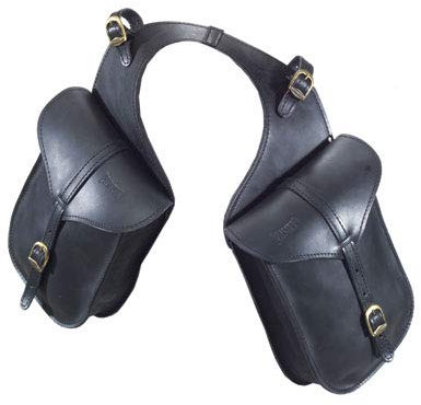 PIONEER Satteltaschen für Pferde aus Leder – Ideal für Reiten, Trekking und Ausritte – Design für Hinten in Bananenform – Strapazierfähig und Bequem - Tabak