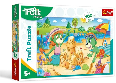 Trefl – The Treflik Family, Journée chez Les Treflik – Puzzles 100 Pièces – Puzzles Colorés avec Personnages de Bande Dessinée, Divertissement Créatif, Loisir pour Les Enfants à partir de 5 Ans