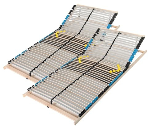 Sleepneo Lattenrost 200x200, Kopfteil verstellbar, 42 Latten, hohe Traglast bis 150Kg, Ergonomischer 7-Zonen-Lattenrost 200 x 200 cm, Buchenholz, Selbstmontage