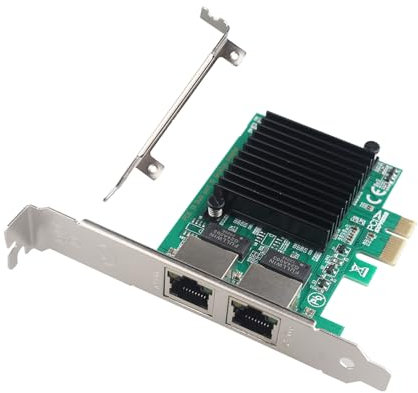 HALJIA PCIE Network Card Motherboard for Intel RT8111F Chip 1Gb Converged Network Adapter Card Ethernet PCI Express 2.0 X1 Dual RJ45 Copper Ports Expansion Card for Windows Server Linux