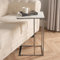 OHS White End Table C Shape, Sofa Table Bedside Bedroom Living Room Coffee Table Over Sofa Metal Frame Storage Decorative End Tables Space Saver