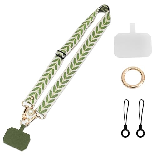 PHULWEL Catena per cellulare universale anti-quaderno, crossbody regolabile per smartphone, cinturino per cellulare da appendere per uomini e donne, collana per cellulare (nero/rosa/verde), grigio