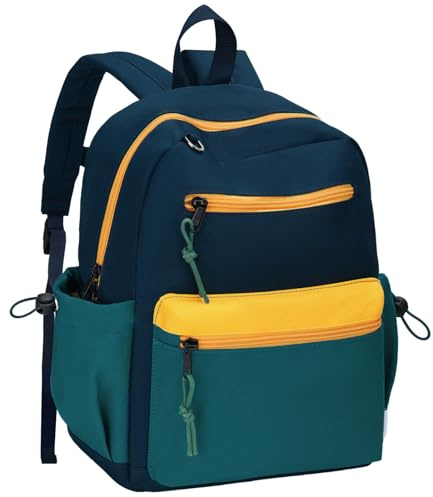 Chase Chic Mochila Escolar Niño Combinado Azul Oscuro y Azul 5-9 Años - Tamaño Mediano 13L (Apto A4) Resistente al Agua Ergonómica para Primaria