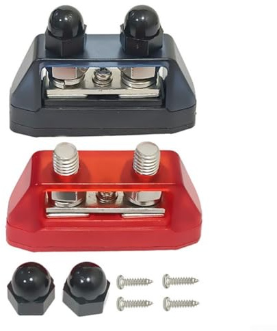 Barra colectora de doble perno prisionero resistente para conexiones de sistema solar y batería en uso marino (10 mm)