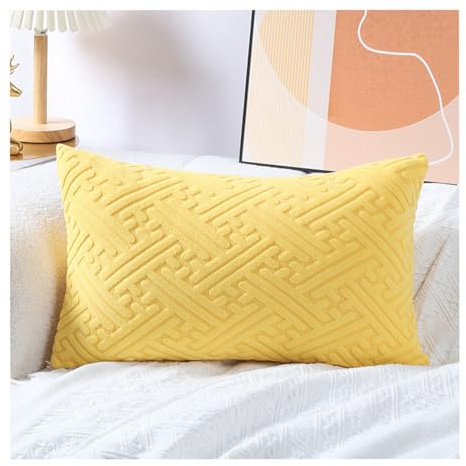 YYDSWTW Caja de Almohada Cubierta de Almohada Cubierta de cojín Decorativo Funda de Almohada para Sala de Estar Amarillo 40x70cm