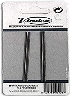 Virutex 3540118 3540118-Juego 2 Cuchillas MD Reversibles 80mm CE35, Negro