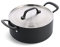GreenPan Craft Hartanodisierte gesunder keramischer Antihaft-Kochtopf 24 cm/4,9 Liter mit Deckel, PFAS-frei, induktionsgeeignet, spülmaschinenfest, backofenfest, Schwarz
