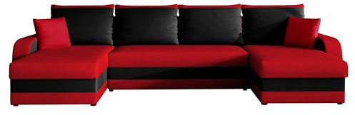 Mirjan24 Ecksofa Kristofer U, Design Eckcouch Couch mit Schlaffunktion, DREI Bettkasten, Wohnlandschaft, Bettfunktion, U-Form Sofa, Seite Universal, Farbauswahl (Mikrofaza 0022 + Mikrofaza 0015)