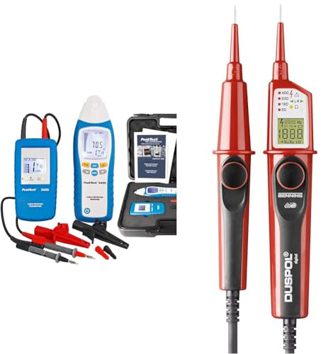 PeakTech 3435 – Leitungssuchgerät mit Sender & Empfänger für Kurzschlüsse - Empfangstiefe: bis 2 Meter & Benning Duspol digital Spannungs und Durchgangsprüfer, 050263