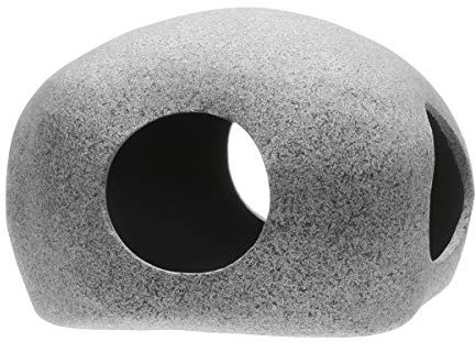 ANMOO Grotta per acquario, in ceramica, nascondiglio per acquari, pietre naturali, atossiche, accessori per decorazioni acquatiche per gamberetti da riprodurre/nascondere/giocare