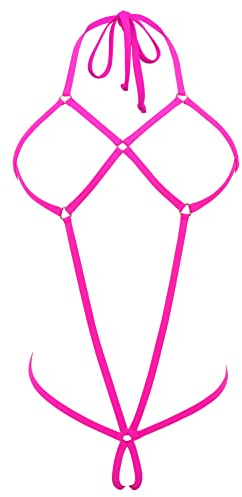 SHERRYLO Sling Bikini Extreme Micro Bikinis G String Thong Mini Exotic Tanning Bathing Suit, Fuchsia, Taille Unique