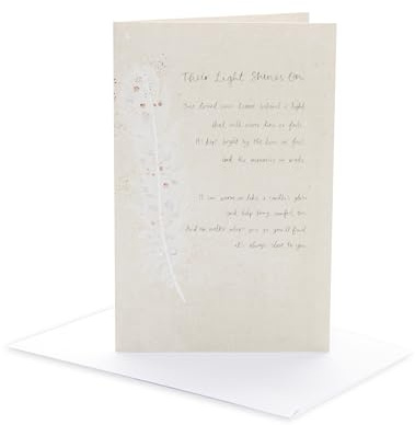 UK Greetings | Sympathy/Thinking of You Card | Condolences/Bereavement | Her/Him | Feather Design | With Envelope | 143 x 216 mm