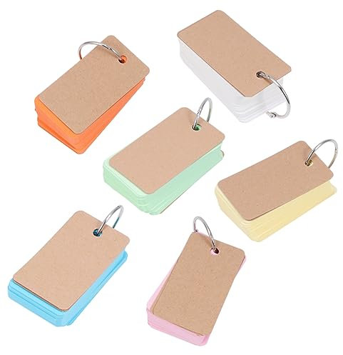 Operitacx 6st Grußkarten Selber Machen Ringnotizblöcke Für Hausaufgaben Leere Lernkarten Aktie Ring Notizblöcke Memo-kratzblöcke Sprachlernkarten Mini-Ordner Südkorea Student Weihnachten