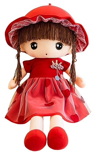 BYNYXI Bambola di peluche da bambina, 45 cm, con vestiti e capelli, morbida bambola per neonati e ragazze, giocattolo per compleanni e regali