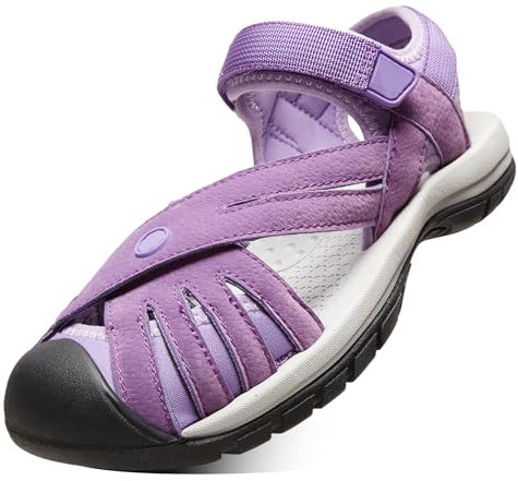 OutPro Sandalen Damen Wandersandalen rutschfest für Outdoor-Sport Sommer Strand bequeme leichte Wandersandalen Trekking-Sandalen,Lila41