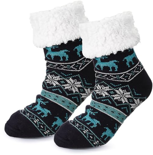 Geyoga Calze Antiscivolo Natale Uomo Donna Invernali Pantofole Calzettoni Caldi Pantofole Calzini