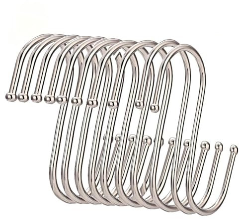 RQzaufania 10 Piezas Grande Ganchos en Forma de S, Ganchos de Acero Inoxidable para Cocina, Colgantes de 12 cm, Multifuncionale, Resistentes para Baño, Salón, Dormitorio y Cocina (Plata)