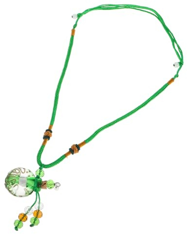 COLLBATH Barockstil Glas Doftljus Hängande Smycke med Eterisk Oljeflaska Aromaterapihalsband för Kvinnor Elegant Present med Rosenberlock och Bärbara Hängen för Vardag och Fest
