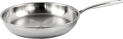 Nerthus FIH 1580 padella acciaio inox 3 strati base full induction senza antiaderente compatibile con tutti i piani cottura professionale e durevole