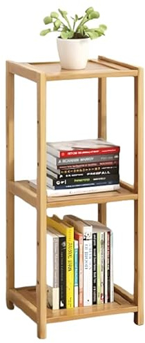 SUNLUX Scaffale in Legno bambù a 3 Ripiani 30x26x63 cm, Mensola Salvaspazio Naturale per Bagno, Cucina o Soggiorno