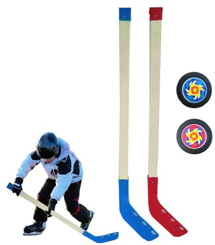 Generisch Crosse de hockey sur glace – ABS, 70 cm, ensemble de balles de | hockey junior, design léger, construction durable, pour , entraînement, jeux en plein air, pratique et utilisation de