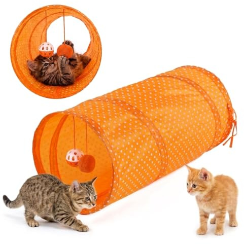 Cat Tunnel,Foldable Pet Cat Tunnel,Rabbit Tunnel Toy,for Indoor Cats, Small Animal Activity Tunnel,50cm