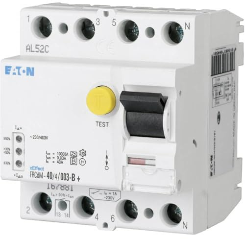Eaton FRCDM-40/4/003-G/B Digital Interruptor Diferencial, 40A, 4p, 30mA, Clase G/B