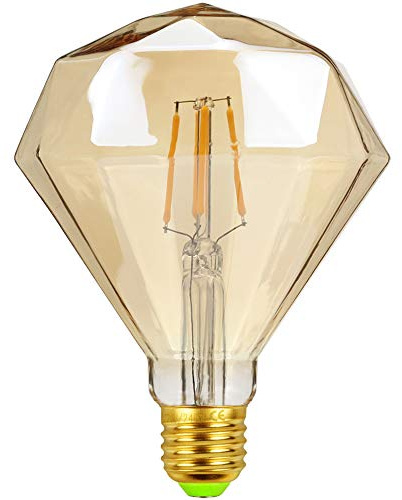 Tianfan LED-lampa, vintage diamant, 4 watt, 220/240 V, E27, 2500 K, varm vit, LED-glödlampa