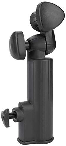 Golf Cart Umbrella Holder, Universal Deluxe Golf Umbrella Holder, Adjustable Plastic Umbrella Stand, for Golf Carts, Buggy Cart, Baby Pram, Wheelchair, Bike, Black, 9.8 x 2in