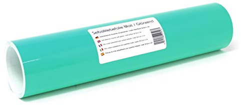 Finest Folia Self-Adhesive Plotter Film Craft Film Vinyl 31 cm x 3 m 105 Colours Matte / Glossy Furniture Film Craft Film for Plotting (054 Turquoise, Shiny)