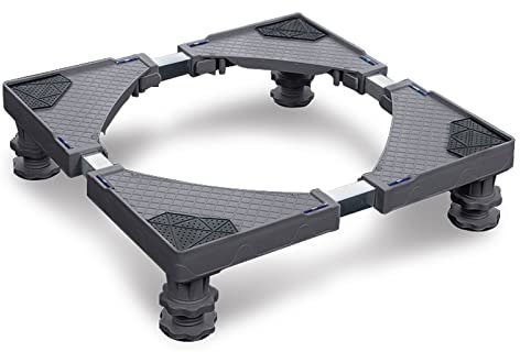 YRHome Socle réglable pour machine à laver, de 10 à 13 cm, pour réfrigérateur, sèche-linge, congélateur, 200 kg (largeur 44-75 cm, hauteur 10-13 cm), gris