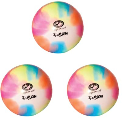 Optimum Fusion - Palline da hockey resistenti per allenamento e allenamento, prestazioni di lunga durata, resistenti a strappi e rotture, per un gioco migliore, confezione da 3, multicolore