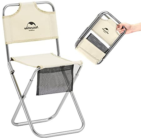 Naturehike Klappstuhl Angelstuhl Klapphocker Tragbarer Stuhl Ultraleichter Klapphocker Minihocker Nur 422g und 75kg Tragkraft (Hellgelb)