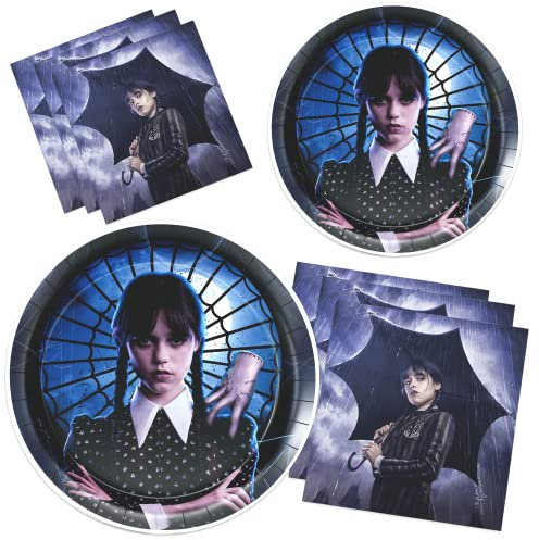 milomelo 80-teiliges Partydekorations-Geschirr-Set enthält 40 Teller, 40 Servietten, Einweg-Papierwaren für Geburtstagsdekorationen, Geburtstagsparty-Zubehör für 40 Gäste