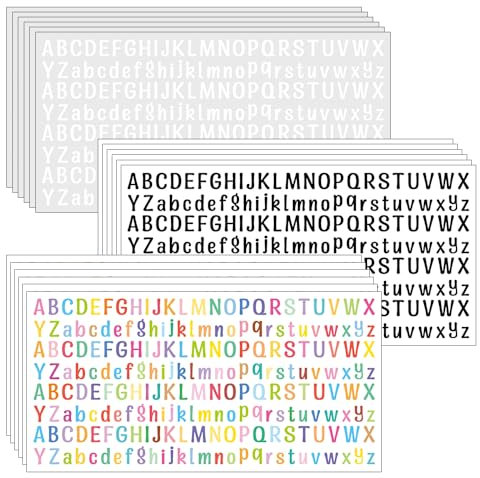 ONEBO 18 Blätter Alphabet Aufkleber,Selbstklebende Buchstaben Sticker,für Scrapbooking, DIY-Grußkarten, Dekoration, Markierung(3 Farben)