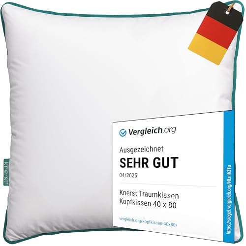 KNERST® 2er Set Traumkissen zum Reinkuscheln - Kopfkissen 80x80 cm für verführerisch weiche Nächte - ergonomisches Schlafkissen ideal für Jede Schlafposition - Polster, Öko-Tex, Made in Germany