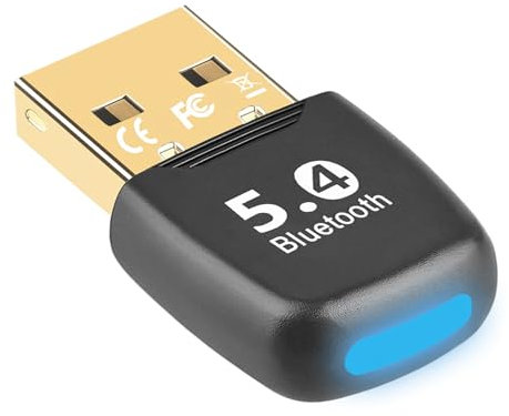 SHUBEIEUMI Adattatore Bluetooth 5.4 USB per PC, Dongle Bluetooth Bluetooth Stick Dongle (EDR & BLE), per PC Laptop Desktop Computer, Compatibile con Windows 11/10/8.1/7