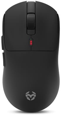 KROM Klever, Kabellose Gaming-Maus, Superleicht 55 g, Pixart PMW3325 Optischer Sensor bis 10.000 DPI, 6 Tasten, 1000Hz Polling Rate, 2,4GHz Wireless & USB-C, Kompatibel mit PC, Mac, PS4, PS5, Schwarz